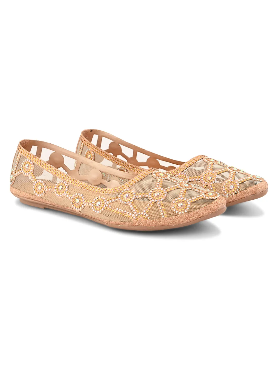 Elegant Rhinestone Embellished Flats
