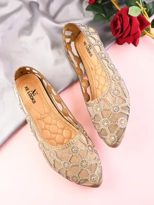 Elegant Rhinestone Embellished Flats
