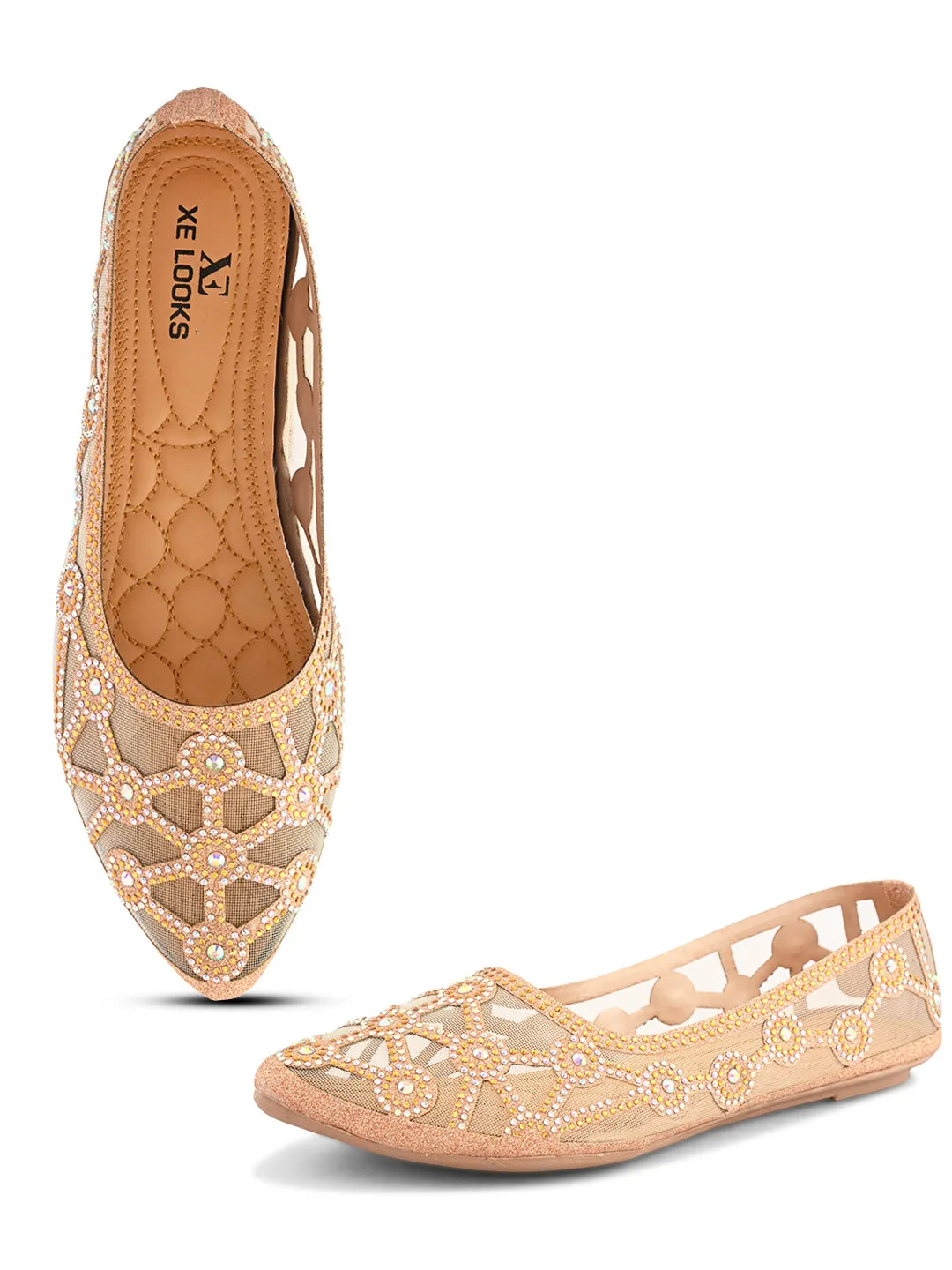 Elegant Rhinestone Embellished Flats
