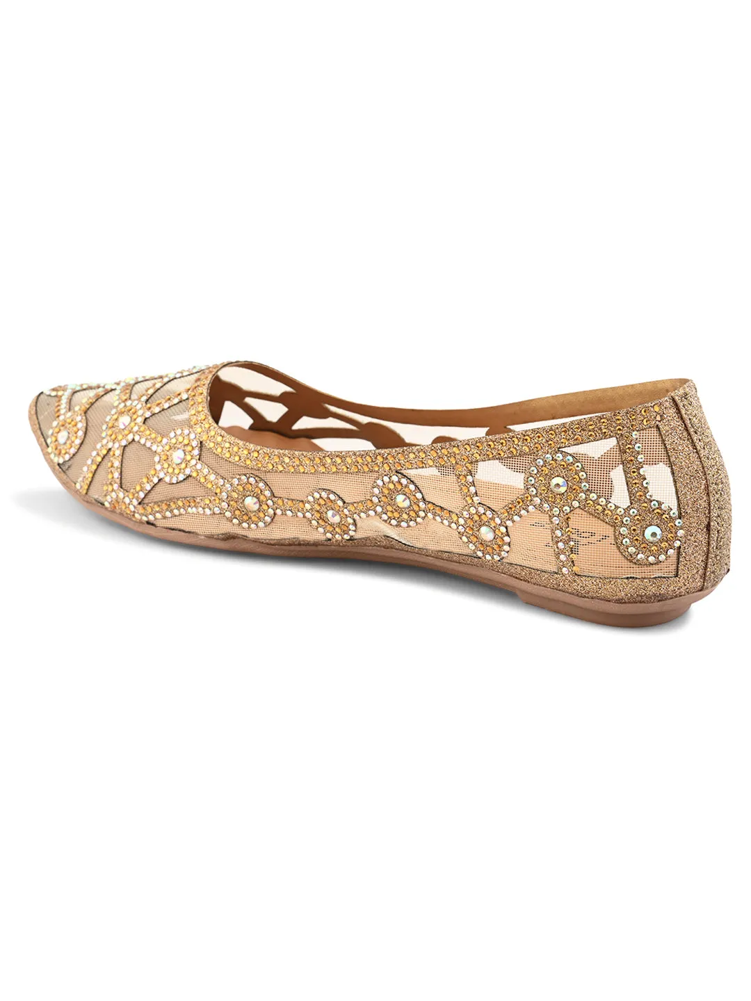 Elegant Rhinestone Embellished Flats