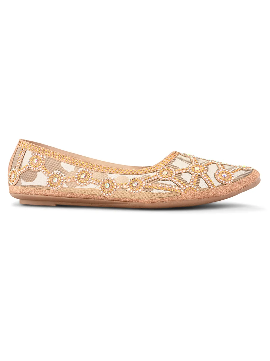 Elegant Rhinestone Embellished Flats