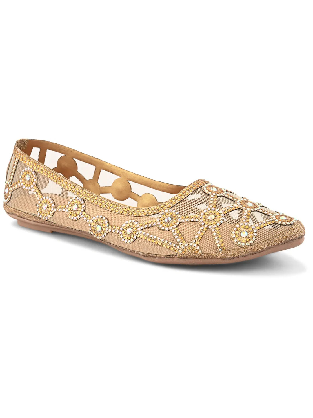 Elegant Rhinestone Embellished Flats
