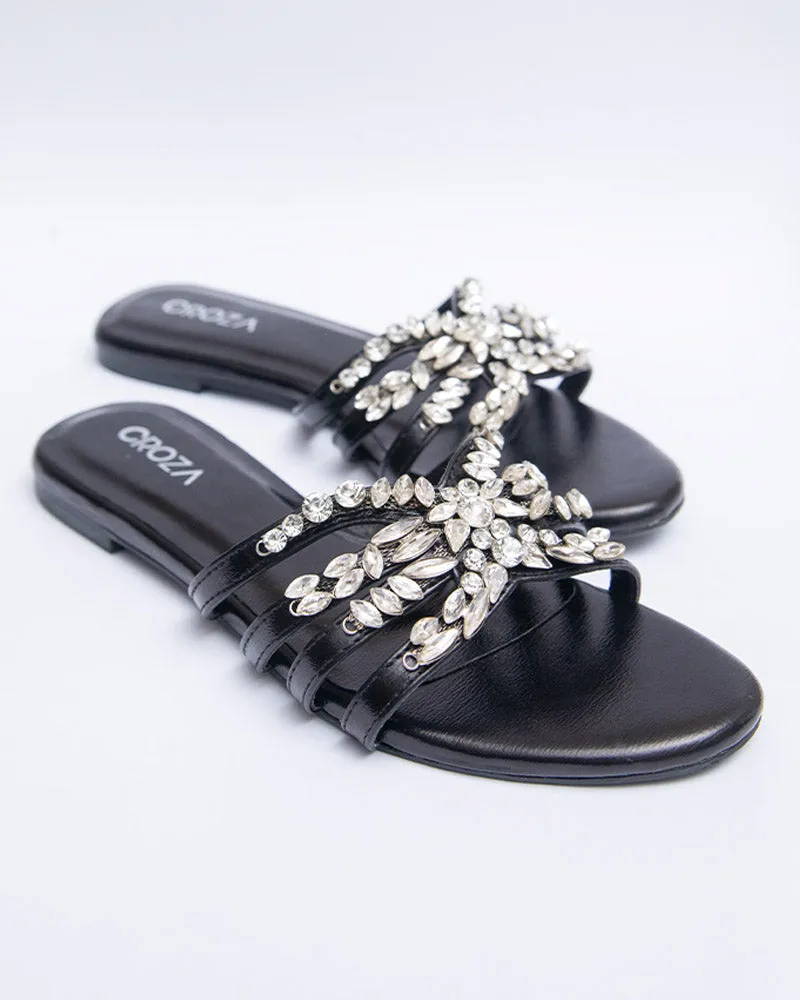 EZZA Formal Flats with Studded Brooch