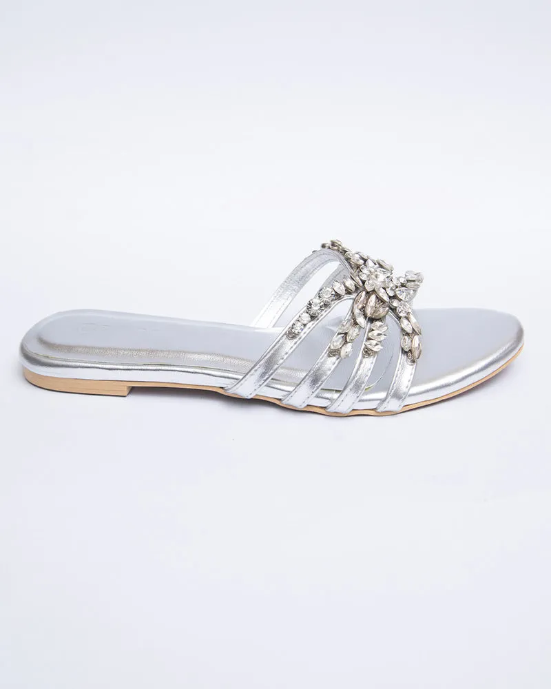EZZA Formal Flats with Studded Brooch