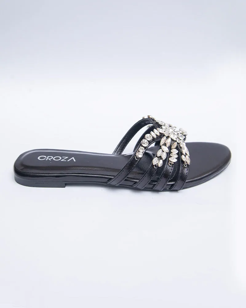 EZZA Formal Flats with Studded Brooch