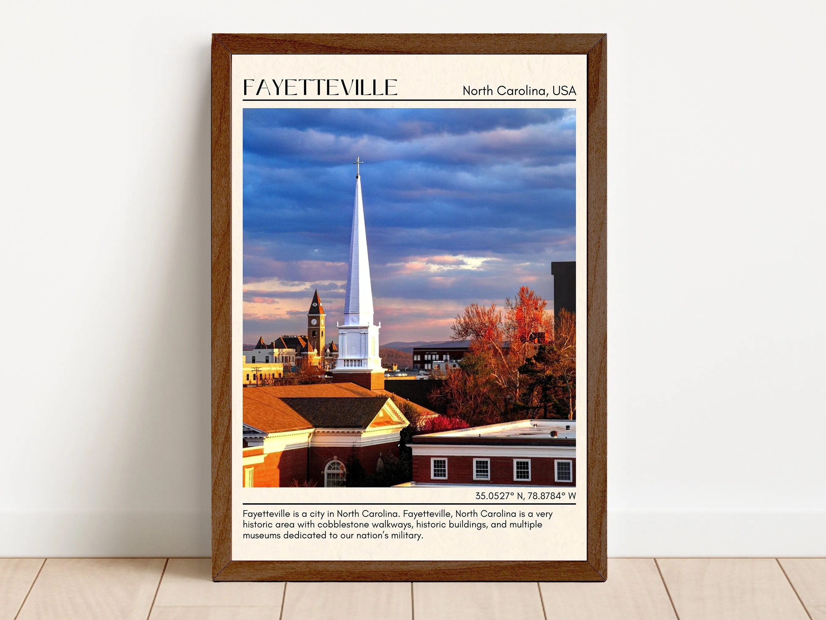 Fayetteville Minimal Wall Art, North Carolina, USA Poster