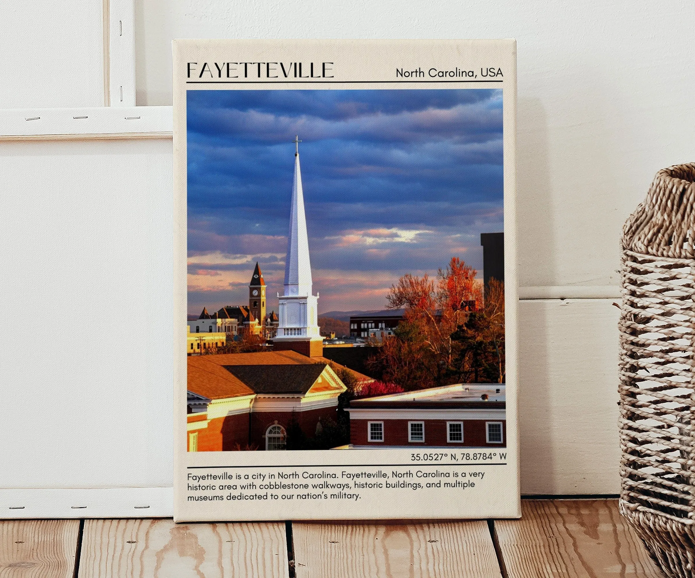 Fayetteville Minimal Wall Art, North Carolina, USA Poster