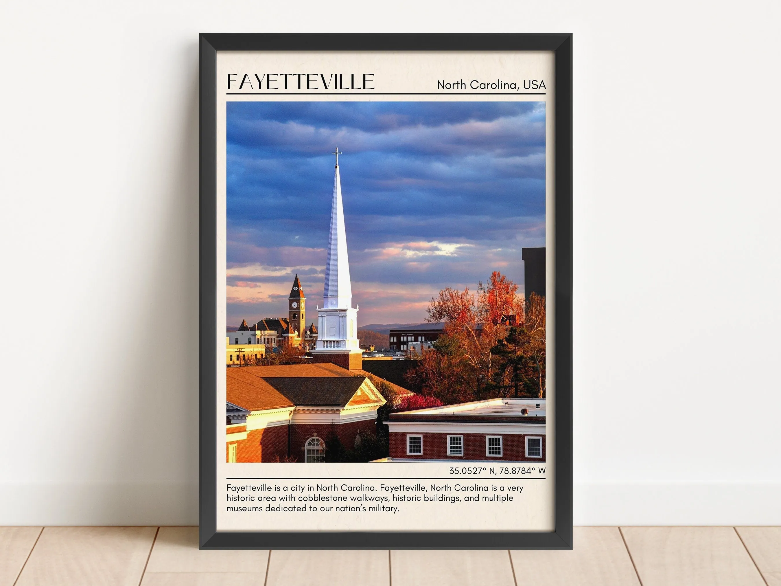 Fayetteville Minimal Wall Art, North Carolina, USA Poster