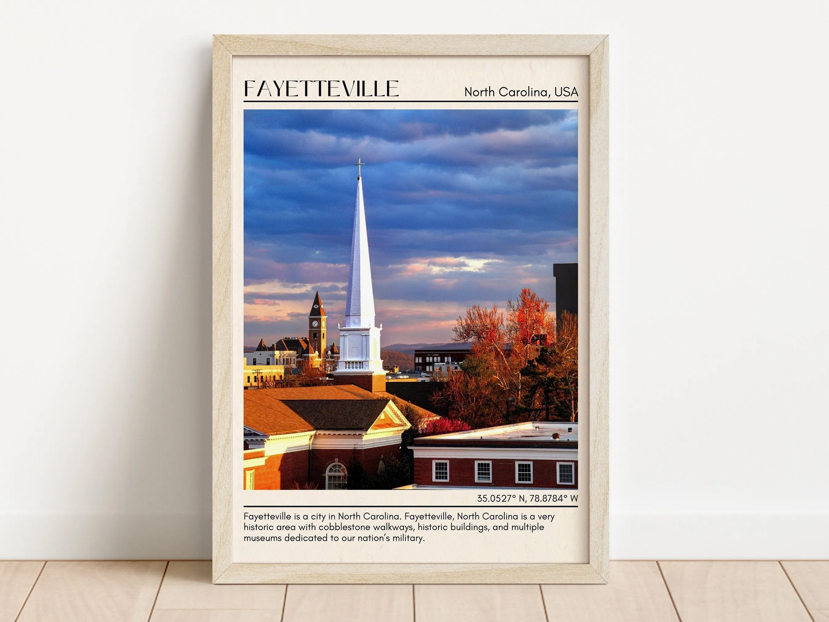 Fayetteville Minimal Wall Art, North Carolina, USA Poster