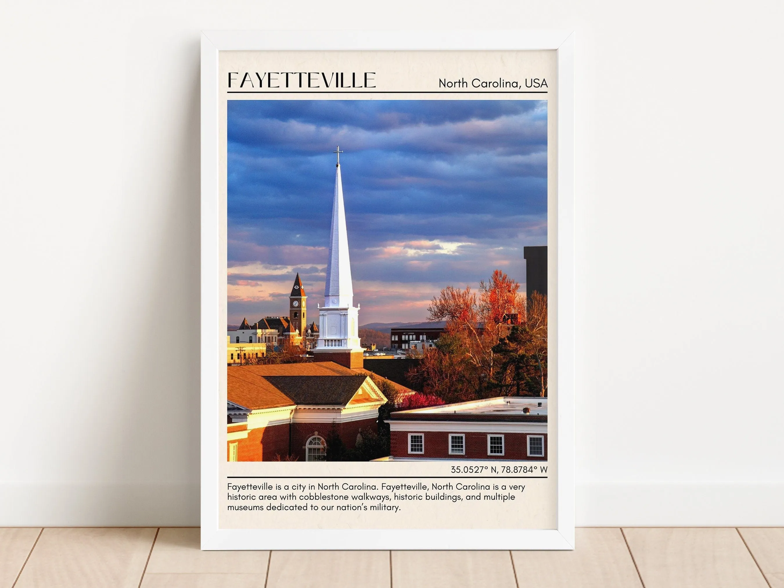 Fayetteville Minimal Wall Art, North Carolina, USA Poster