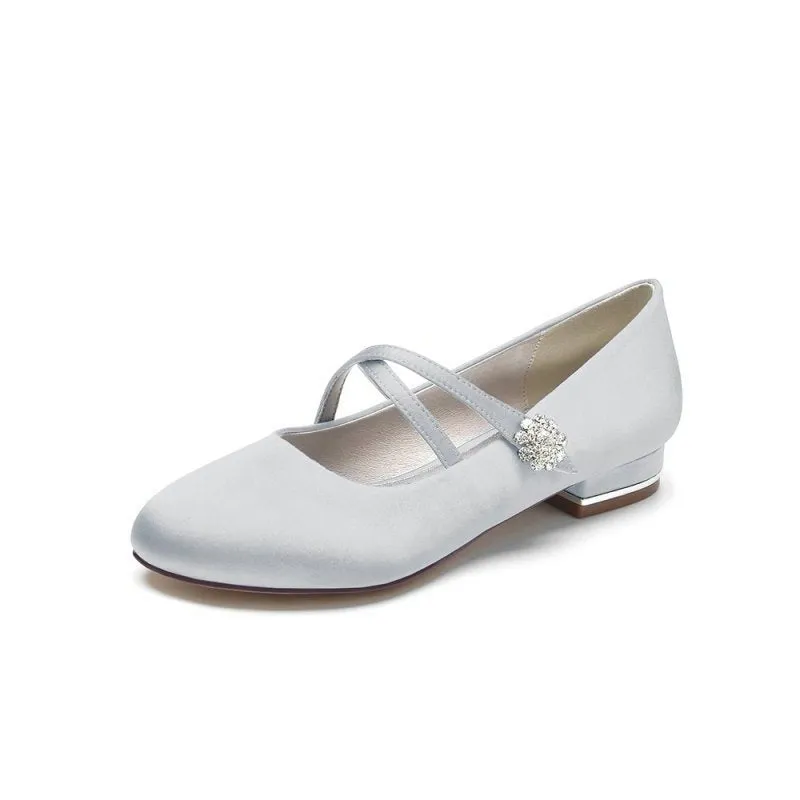 Flats with Rhinestone Buckle Party
