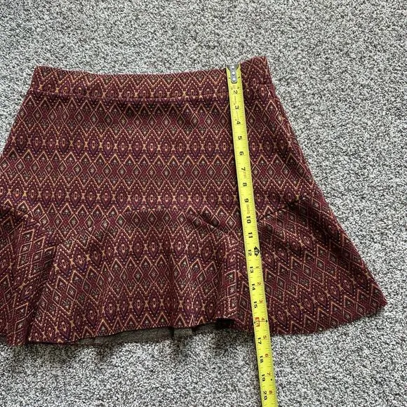 Free People red &amp; yellow knit mini skirt size M NWT