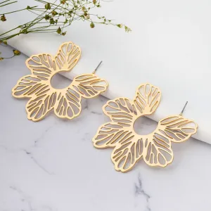 Gold Flower Hoops