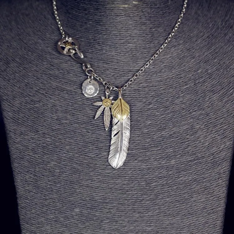 Goros Gold Top Feather, Grass With 18K Gold, And Silver In Sun Metal Setup
