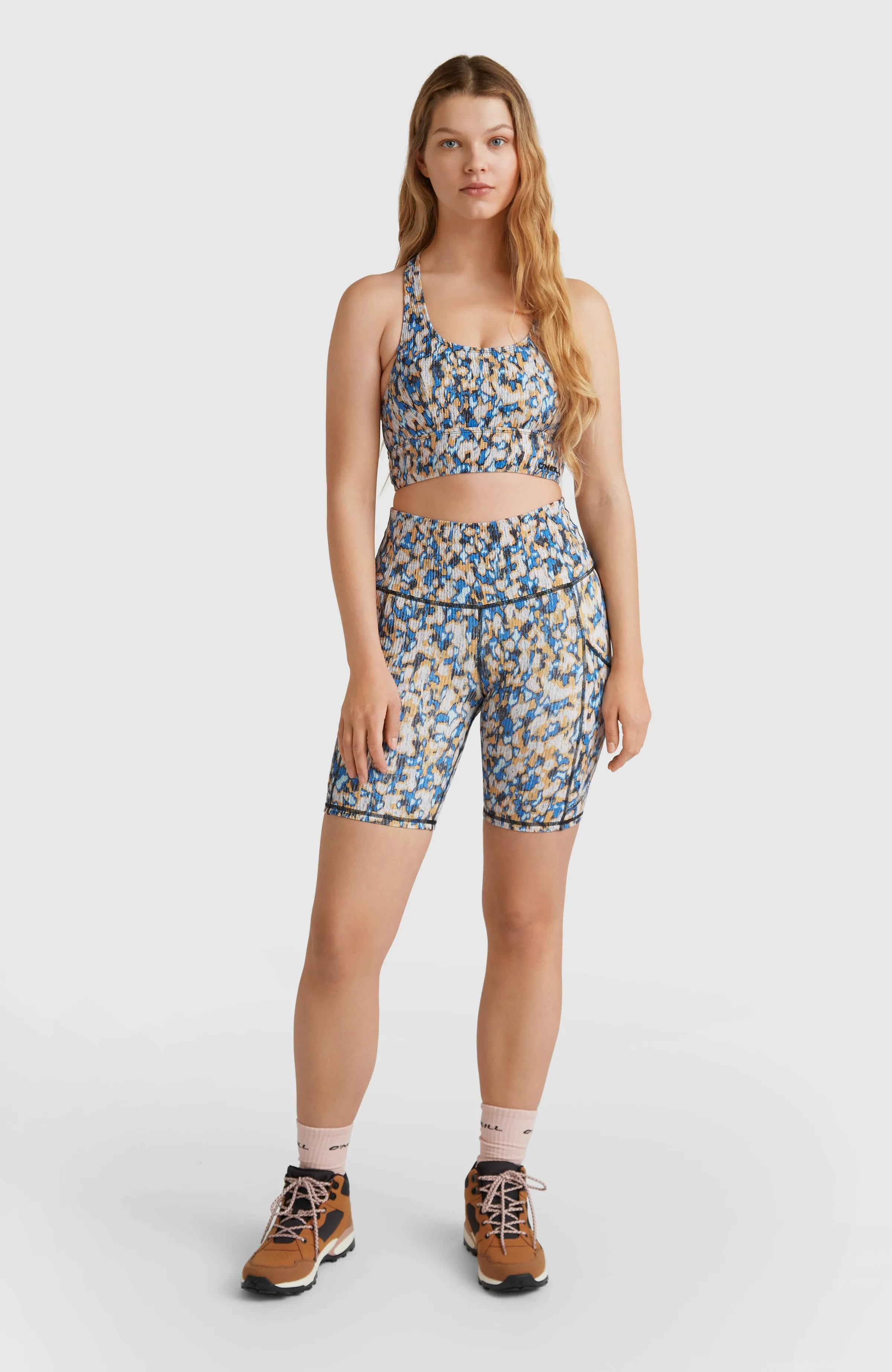 Hike Rib Sport Top | Blue Minimal Camo