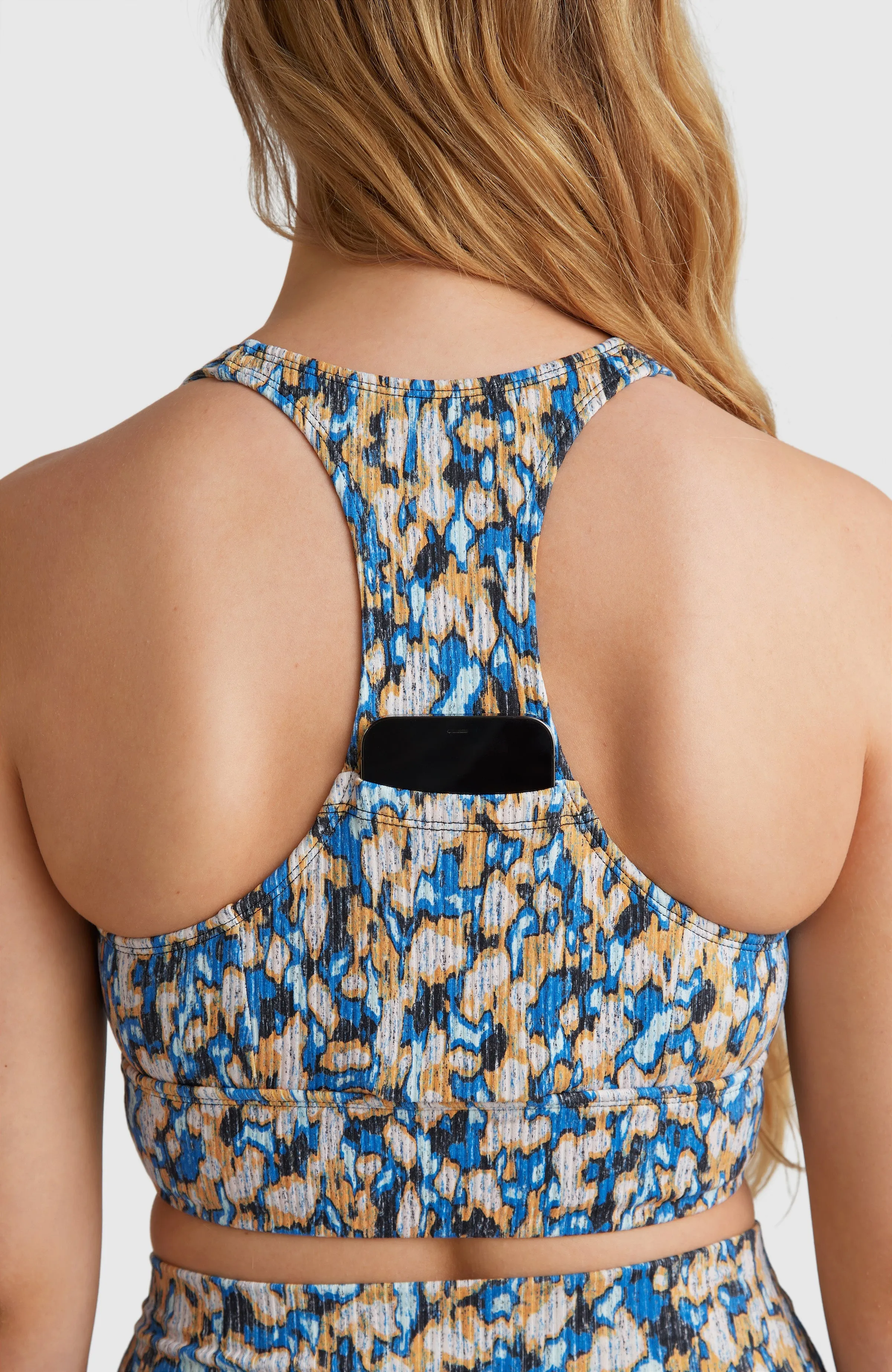 Hike Rib Sport Top | Blue Minimal Camo