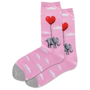 HOTSOX Women's Elephant Heart Balloon Crew Socks