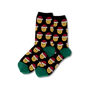 HOTSOX Women's Santa Smile Emoji Socks