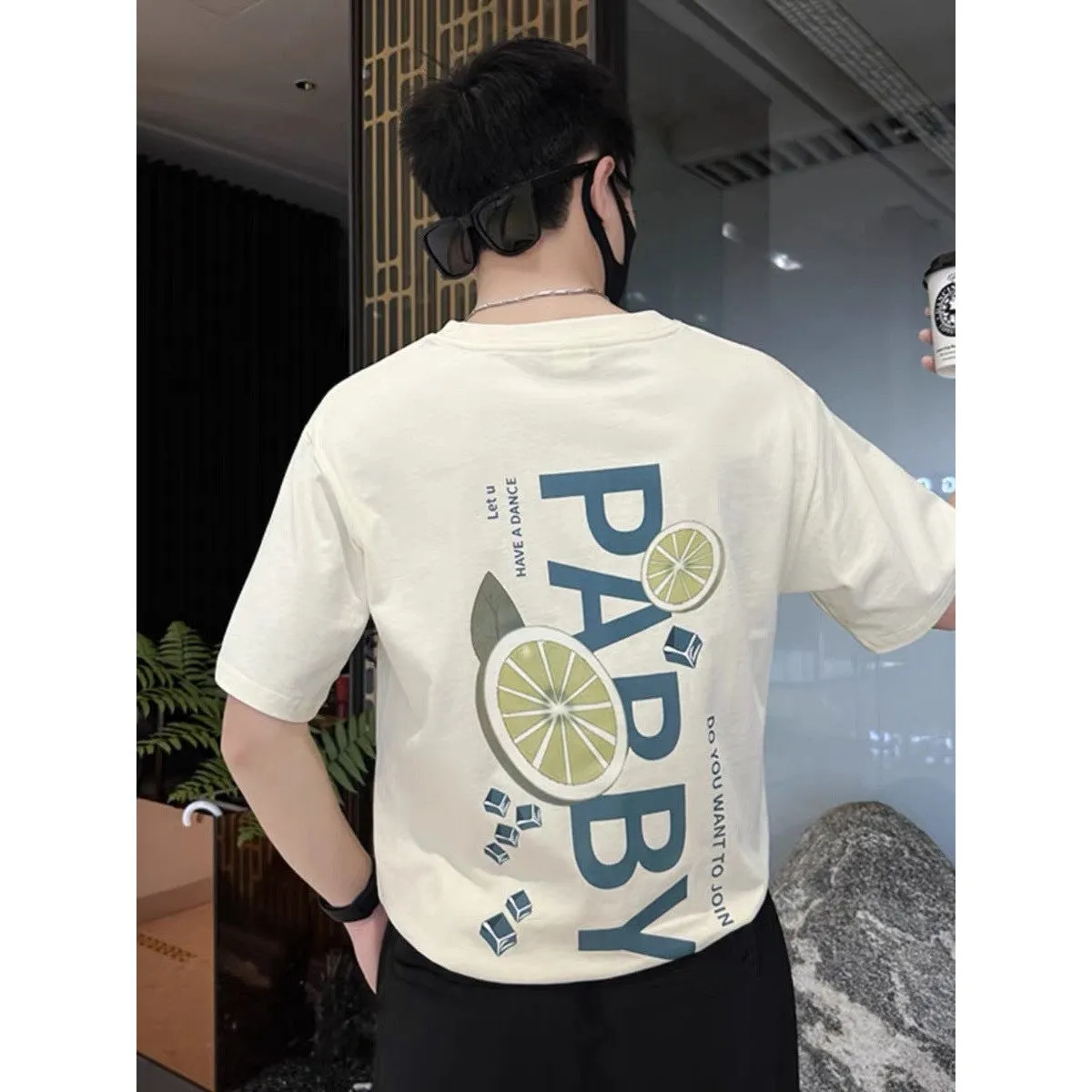 INSTOCK-Green lemon ice cube short sleeves trendy American