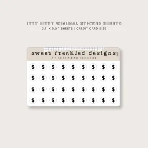 ITTY BITTY Dollar Sign Money Stickers