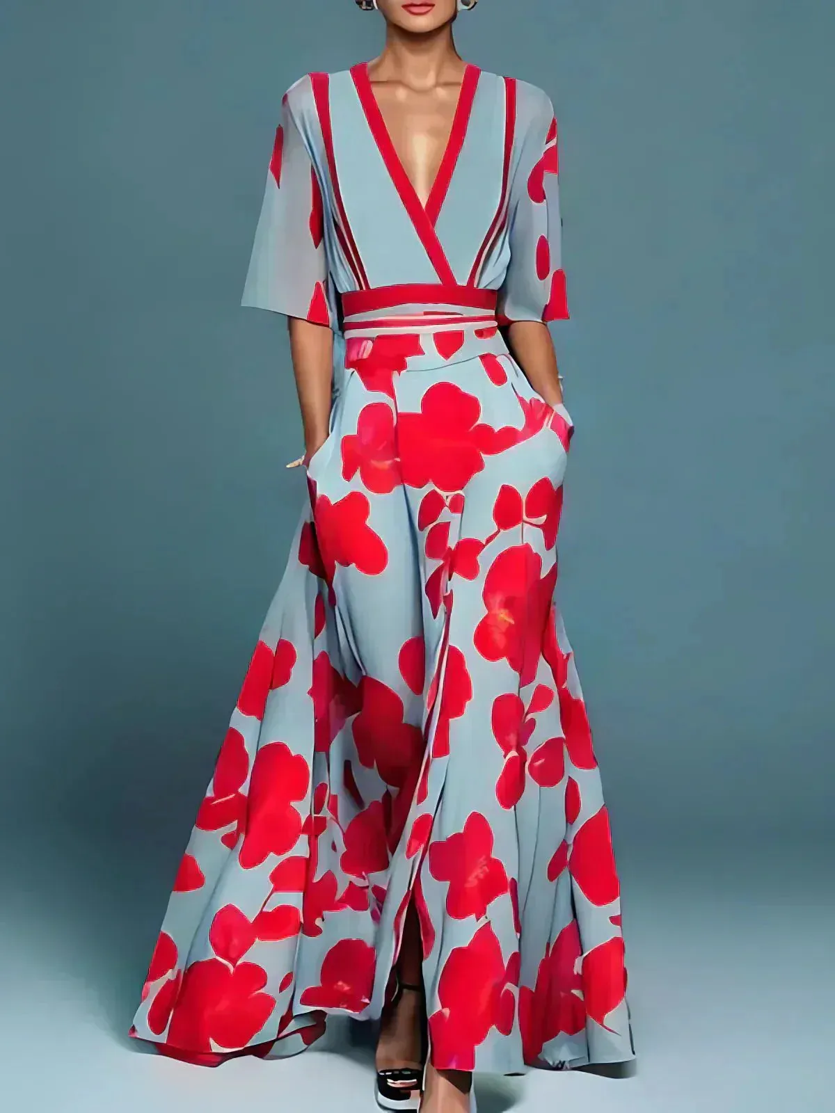 Jade™ | Elegant Maxi Dress with Floral Pattern