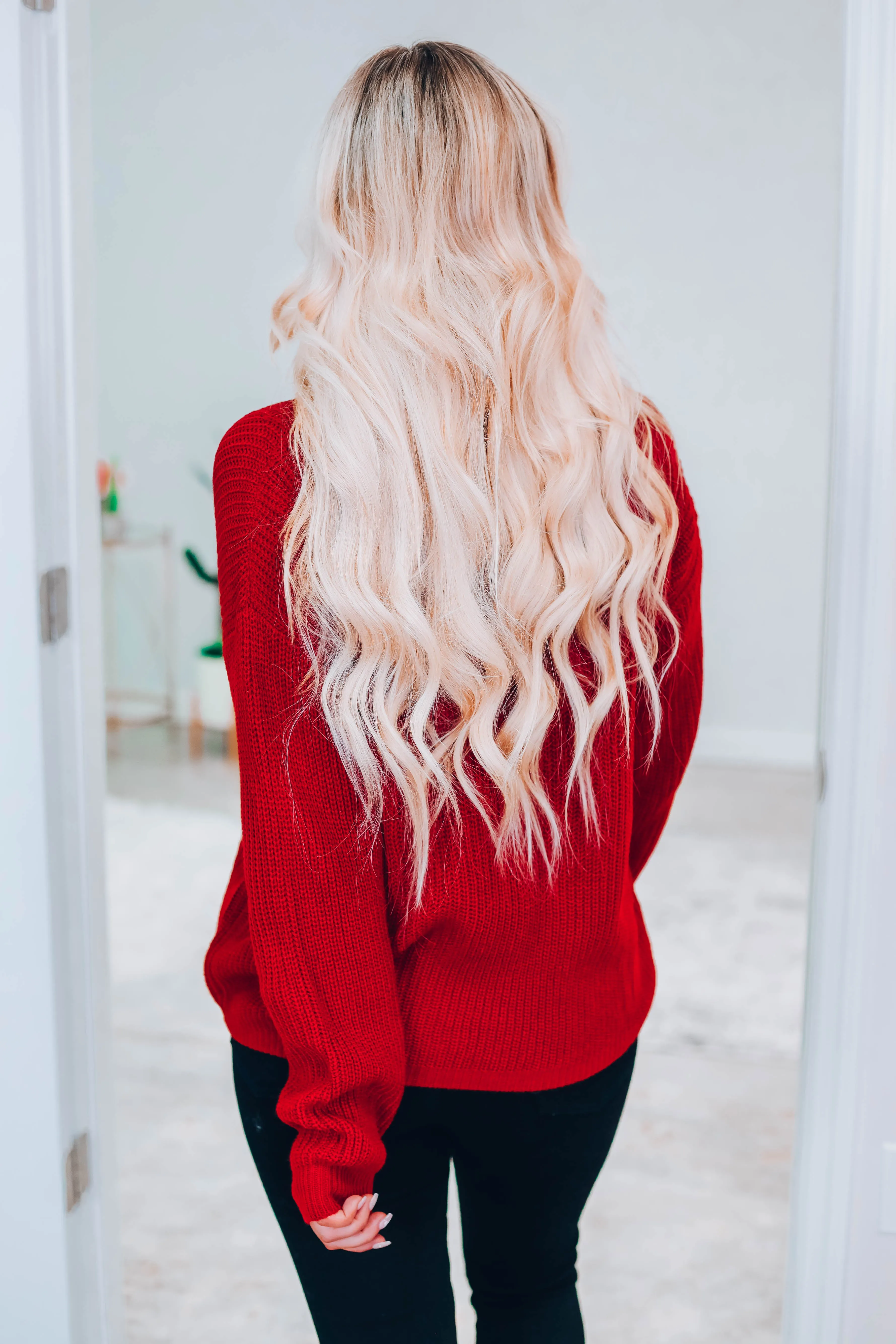 Just Met You Choker Sweater - Ruby