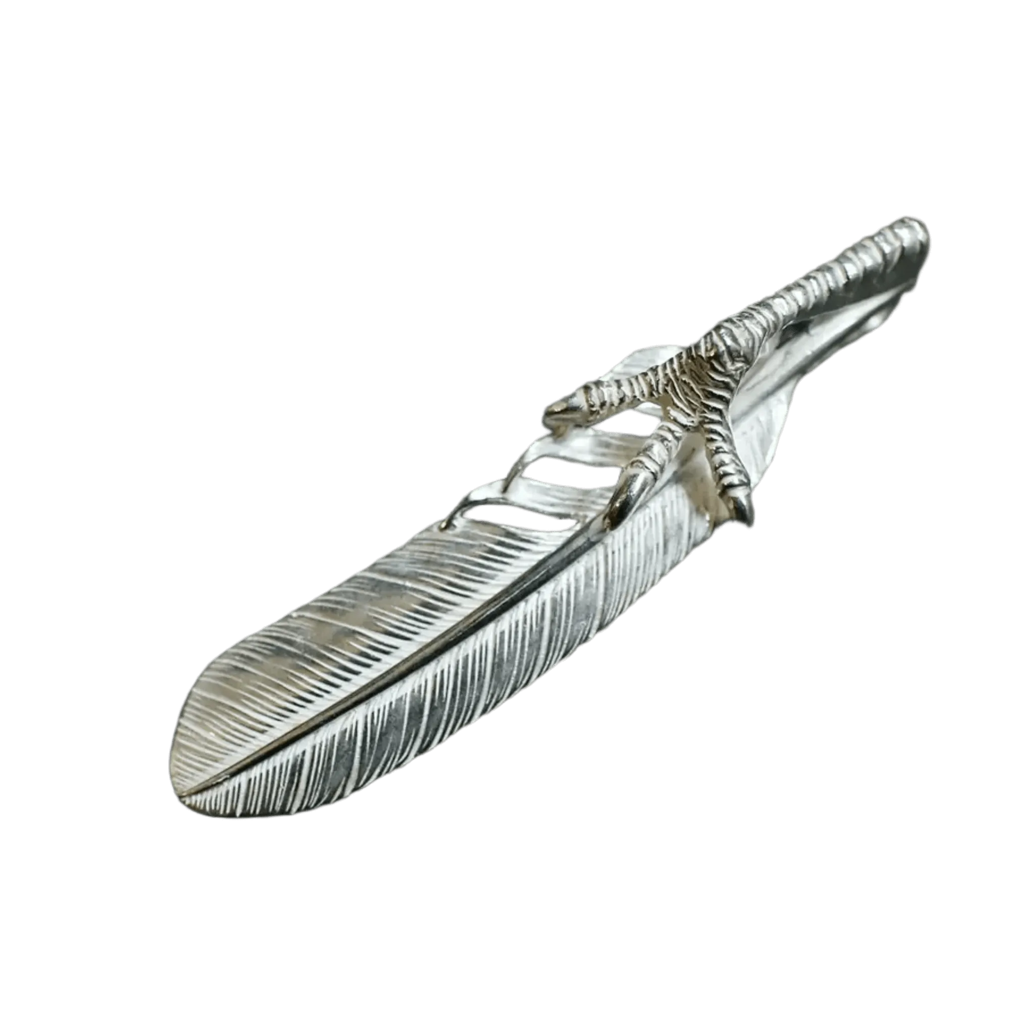 Ken Kikuchi Silver Feather with Claw Pendant