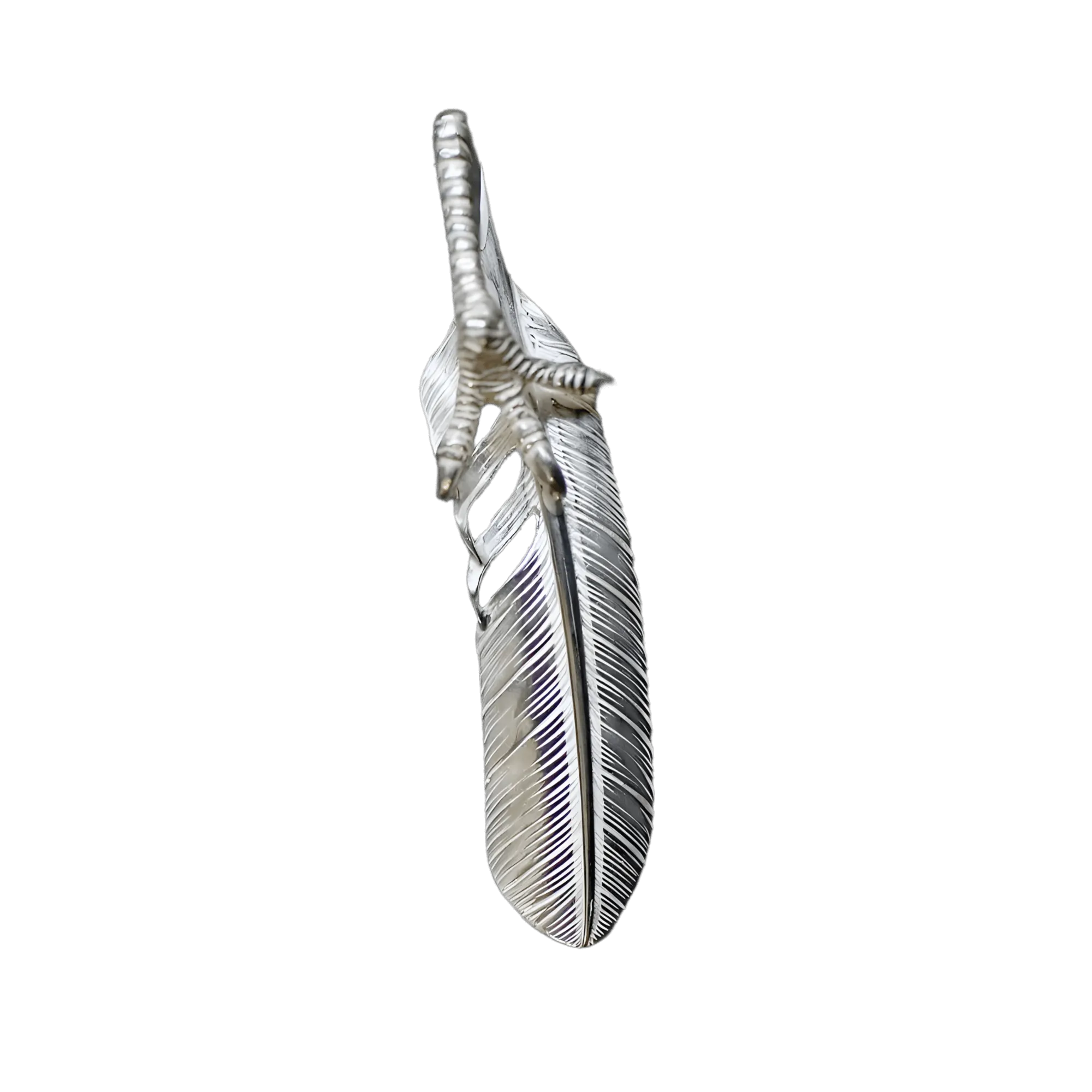 Ken Kikuchi Silver Feather with Claw Pendant