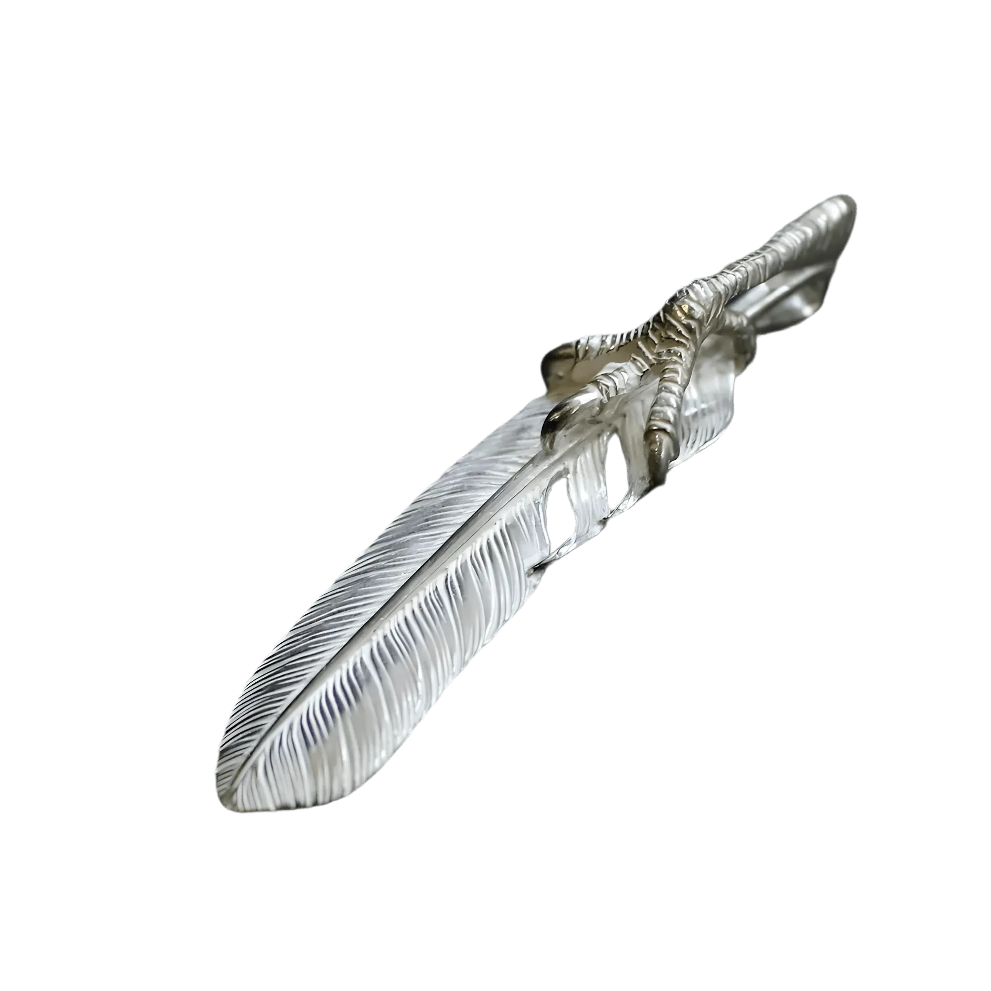 Ken Kikuchi Silver Feather with Claw Pendant