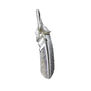Ken Kikuchi Silver Feather with Claw Pendant