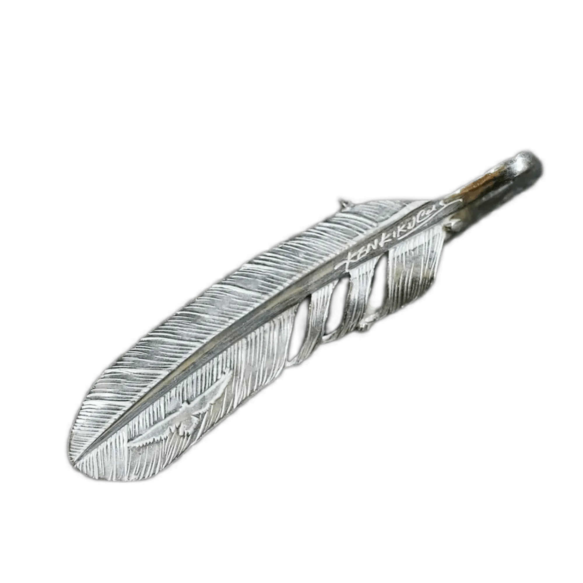 Ken Kikuchi Silver Feather with Claw Pendant