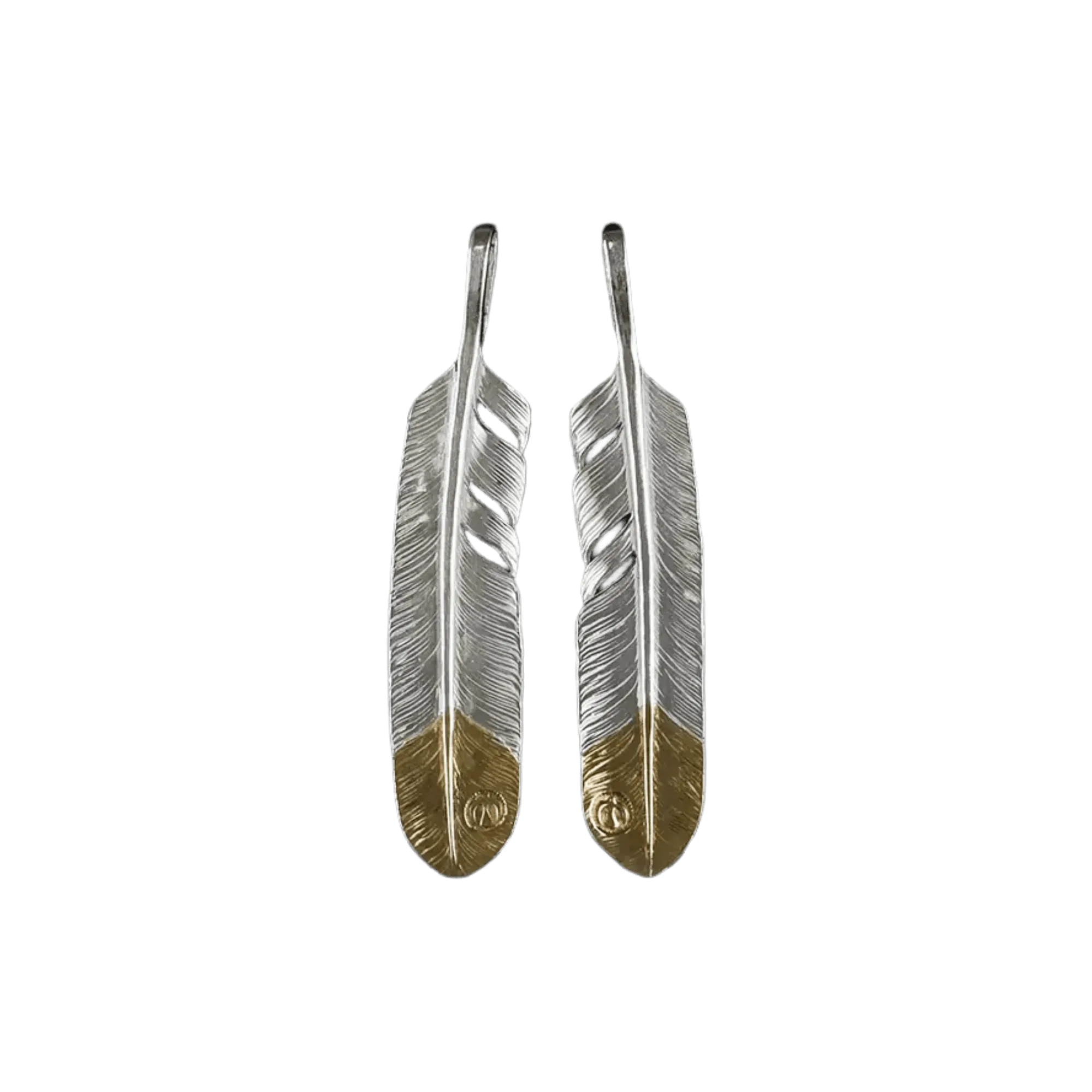 Ken Kikuchi Silver Feather with Gold Tip Pendant F-32/F-33
