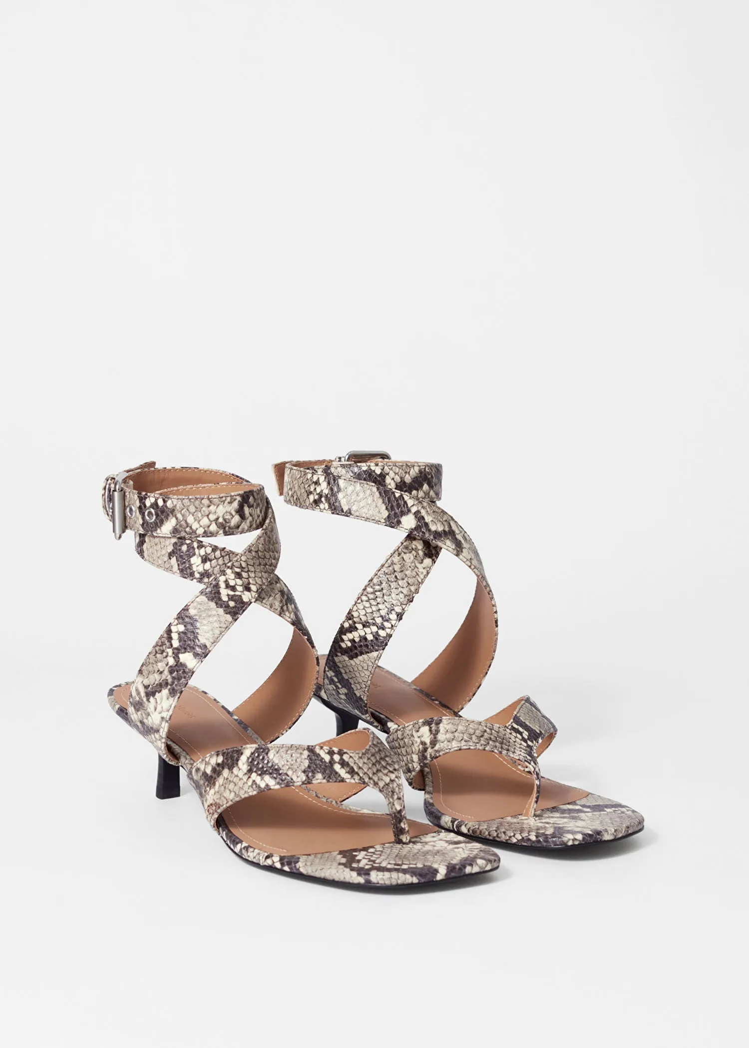 Kitten Heel Toe-Thong Sandals