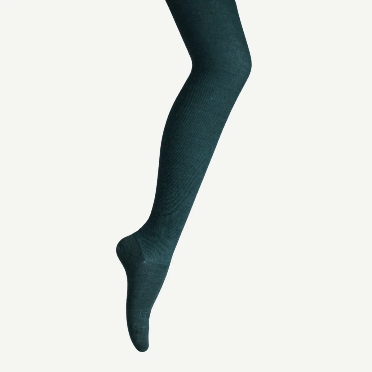 Lamington Merino Wool Textured Tights - Fern