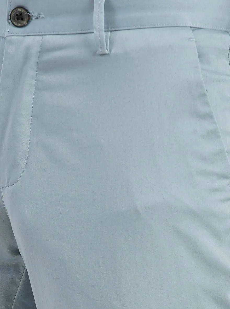 Light Blue Solid Uno Fit Casual Trouser | JadeBlue