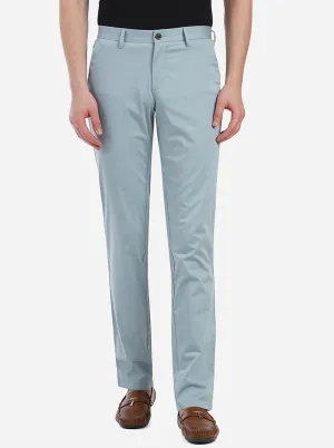 Light Blue Solid Uno Fit Casual Trouser | JadeBlue