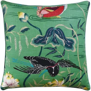 Lotus Garden Pillow (Jade)