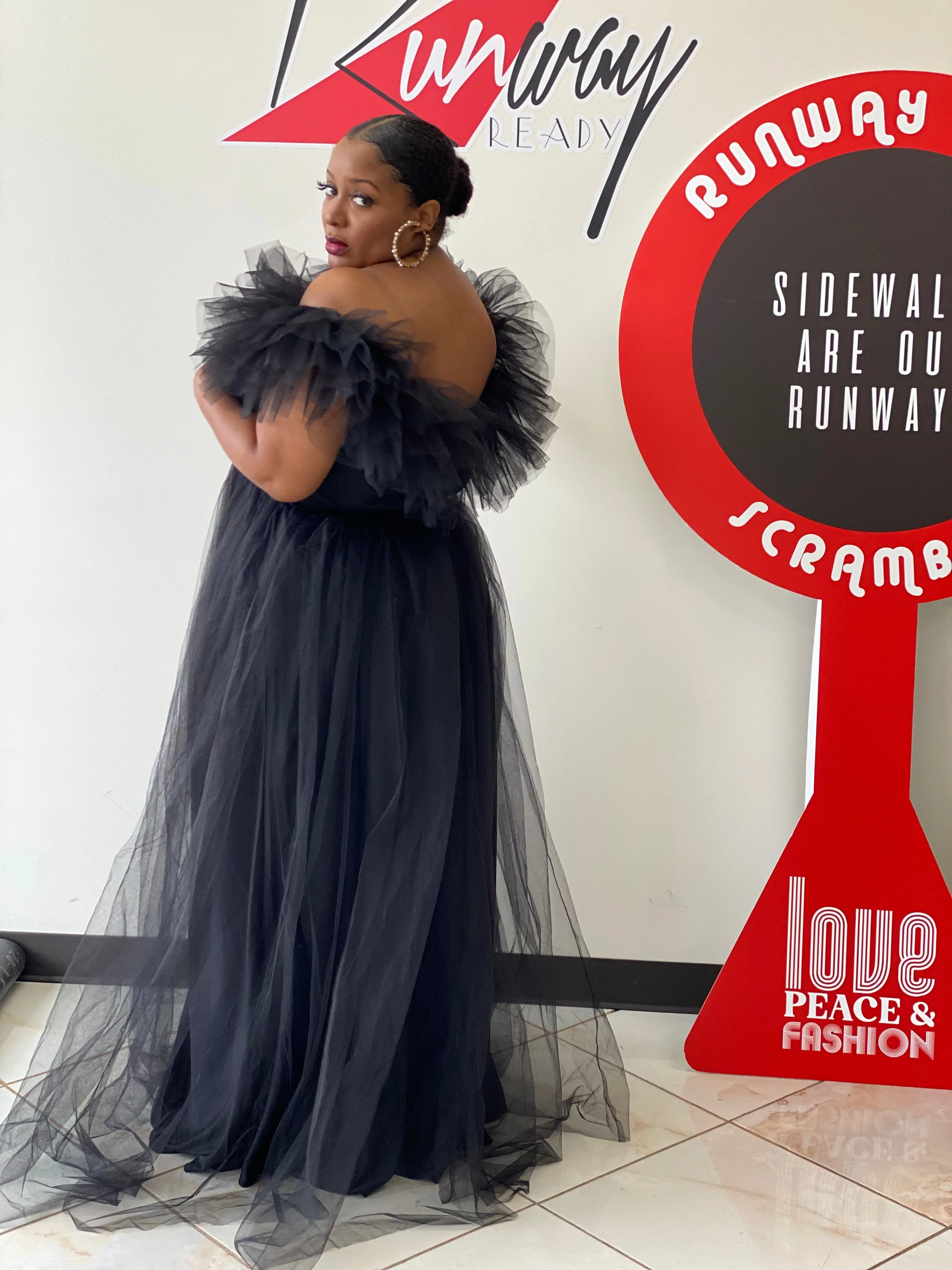 Luxury Black Tulle Dress