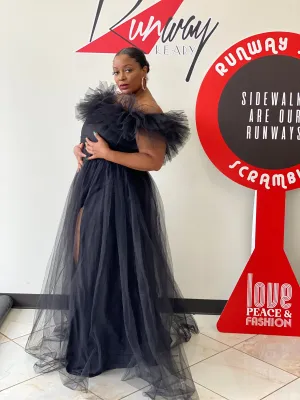 Luxury Black Tulle Dress