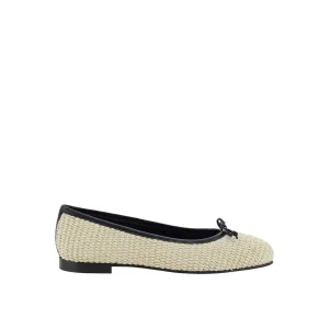 MANOLO BLAHNIK Elegant Raffia Ballerina Flats