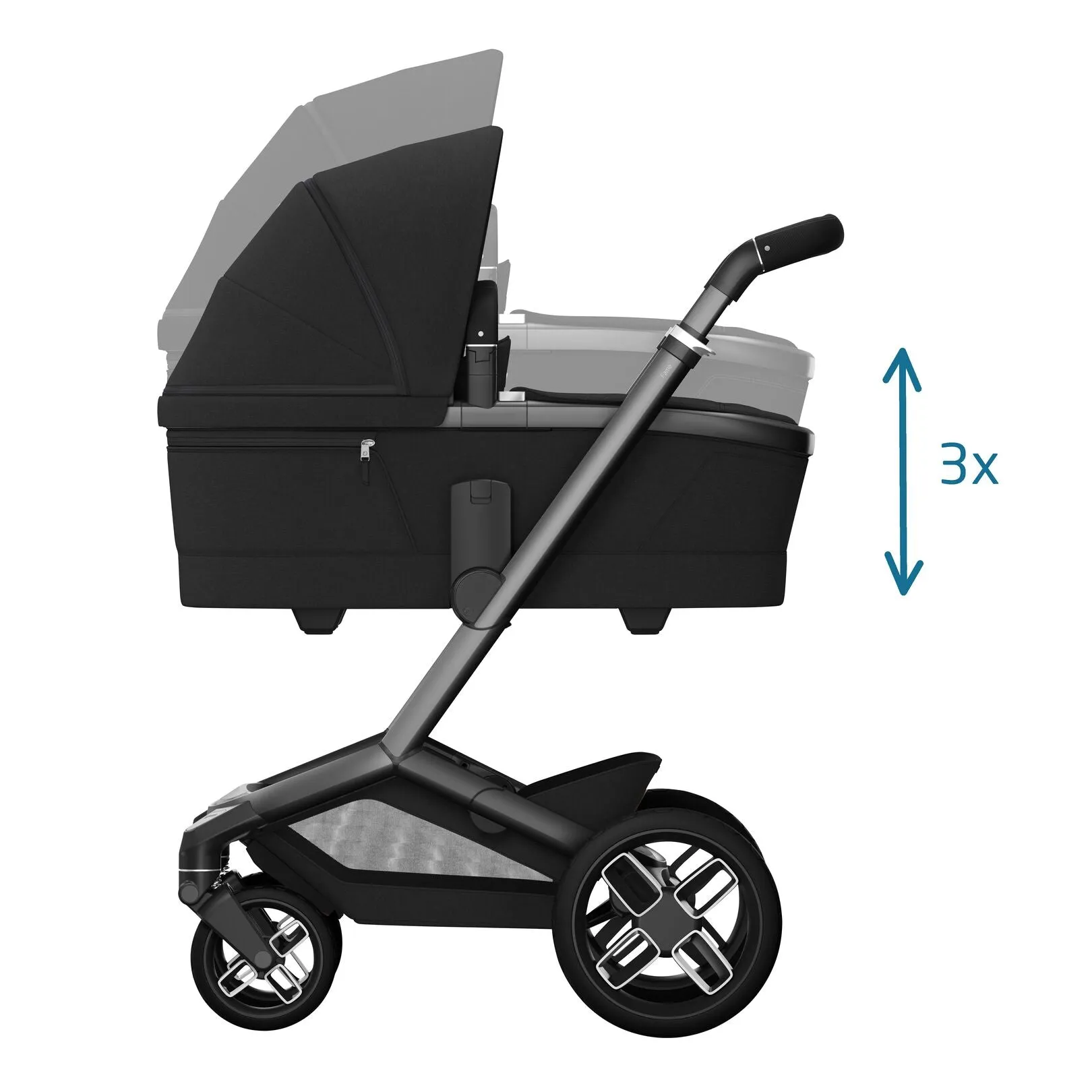Maxi Cosi Fame Complete Travel System Bundle With Accessories, Pebble 360 Car Seat and ISOFIX Base - Twillic Black