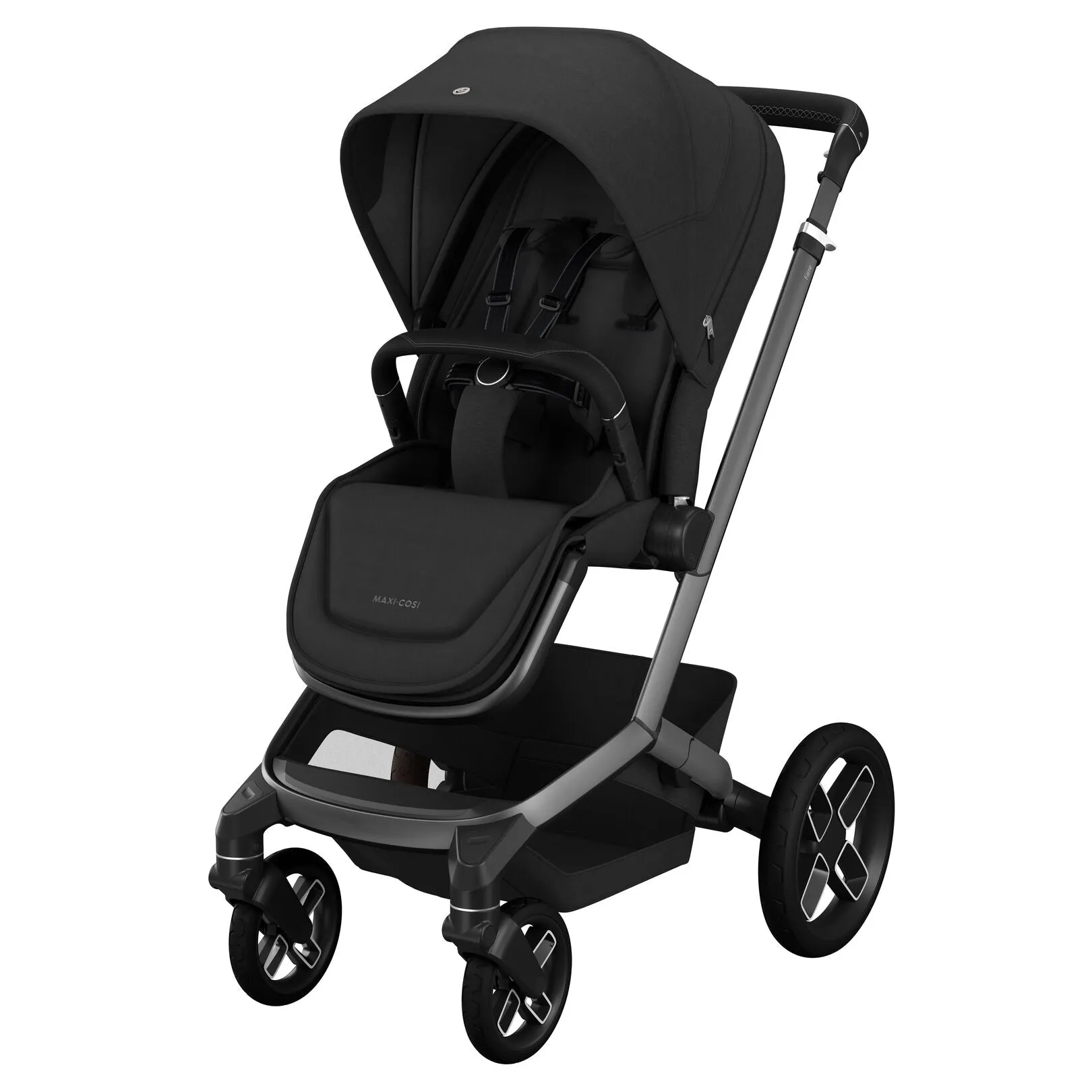 Maxi Cosi Fame Complete Travel System Bundle With Accessories, Pebble 360 Car Seat and ISOFIX Base - Twillic Black