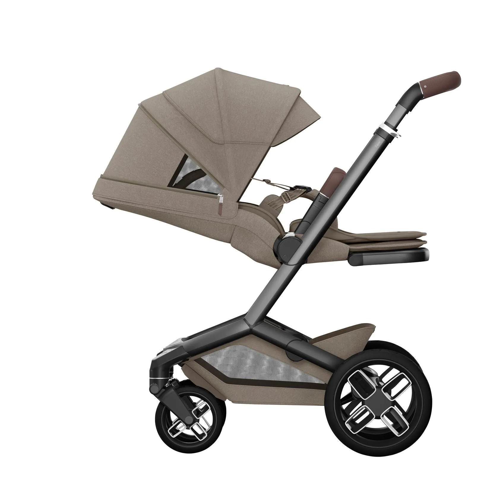 Maxi Cosi Fame Complete Travel System Bundle With Accessories, Pebble 360 Car Seat and ISOFIX Base - Twillic Truffle