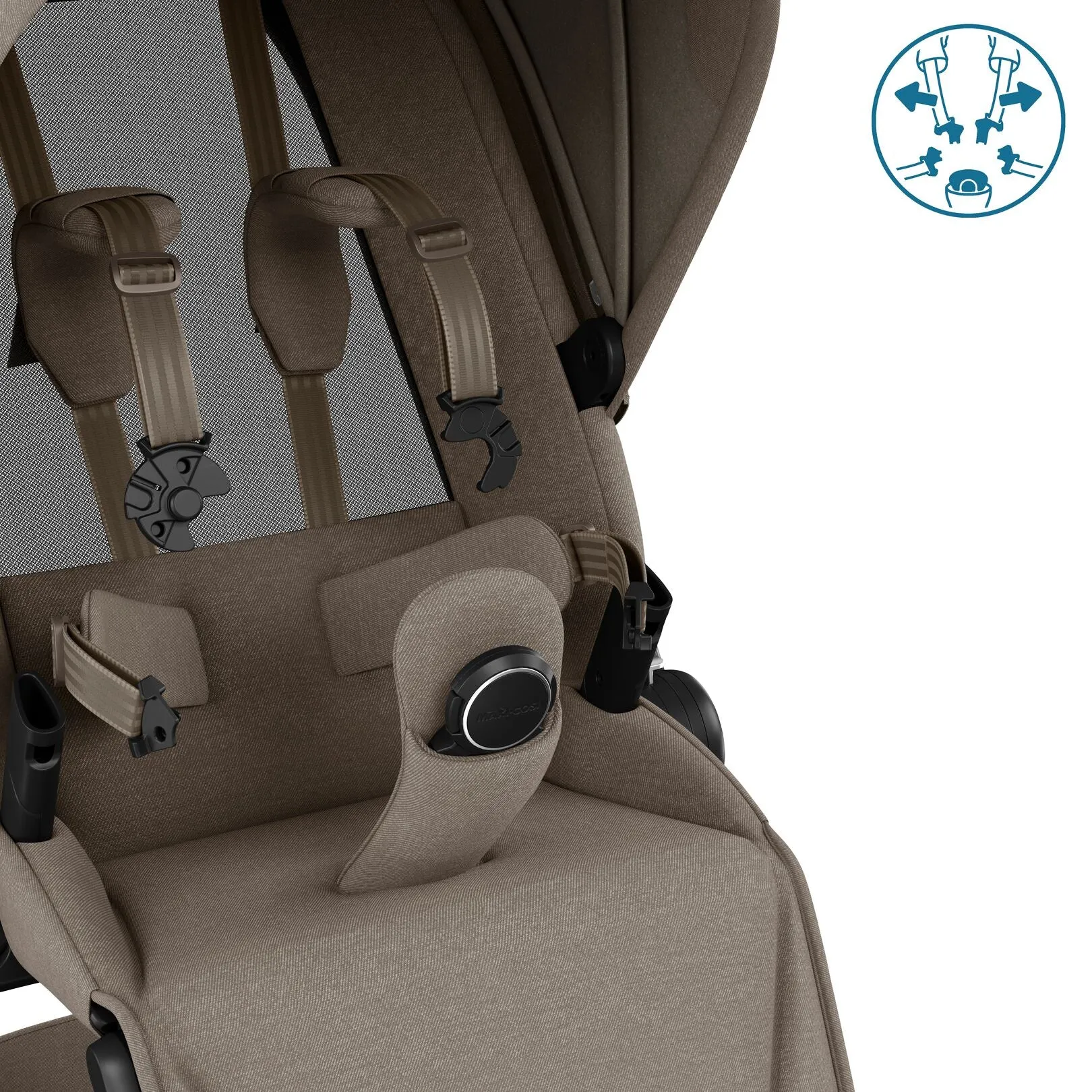 Maxi Cosi Fame Complete Travel System Bundle With Accessories, Pebble 360 Car Seat and ISOFIX Base - Twillic Truffle