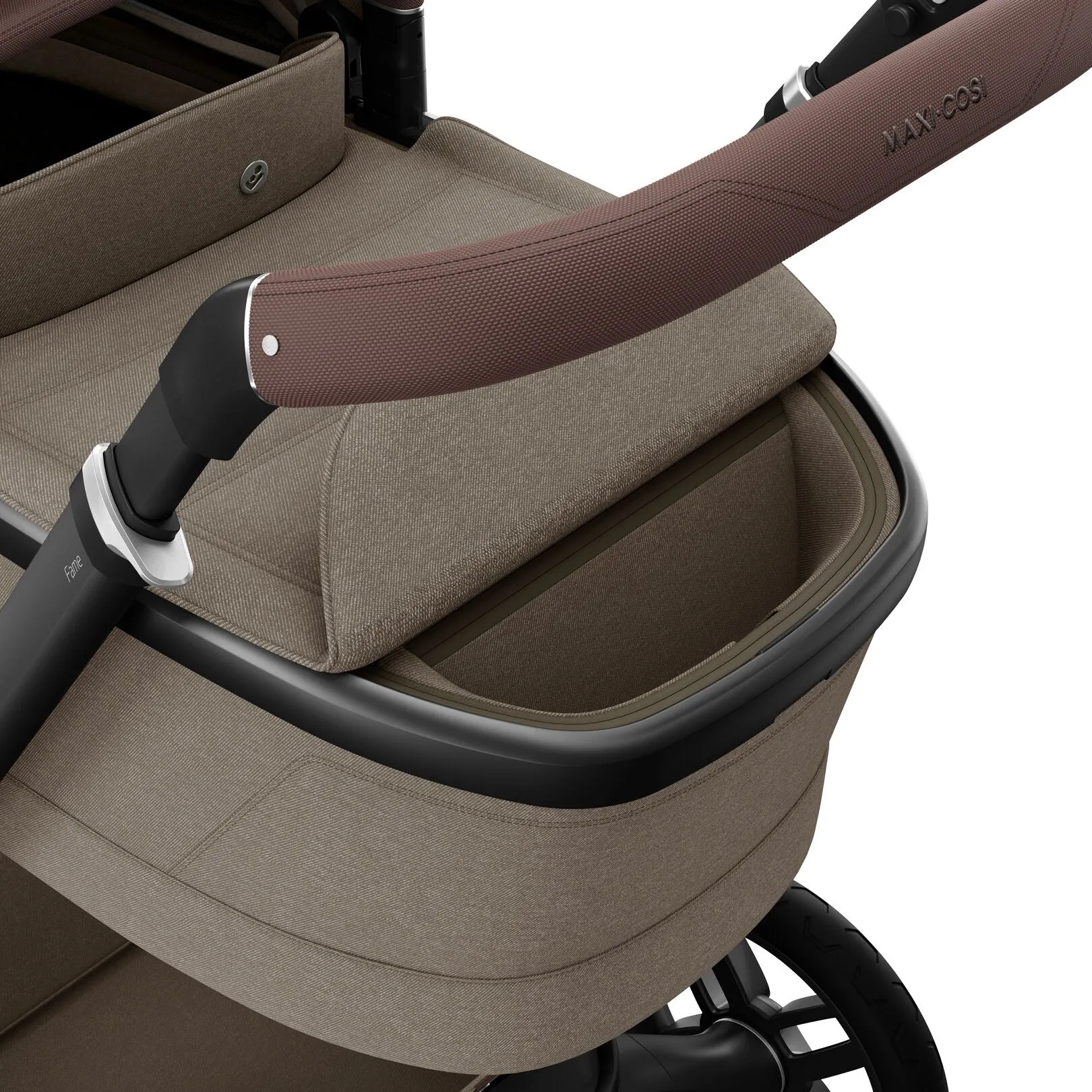 Maxi Cosi Fame Complete Travel System Bundle With Accessories, Pebble 360 Car Seat and ISOFIX Base - Twillic Truffle