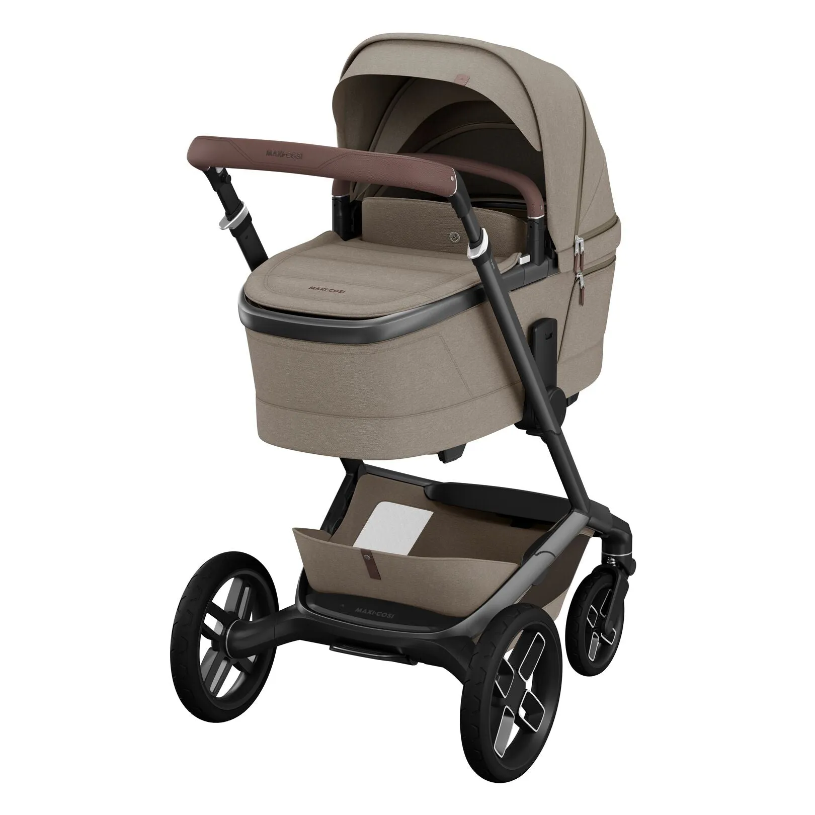 Maxi Cosi Fame Complete Travel System Bundle With Accessories, Pebble 360 Car Seat and ISOFIX Base - Twillic Truffle
