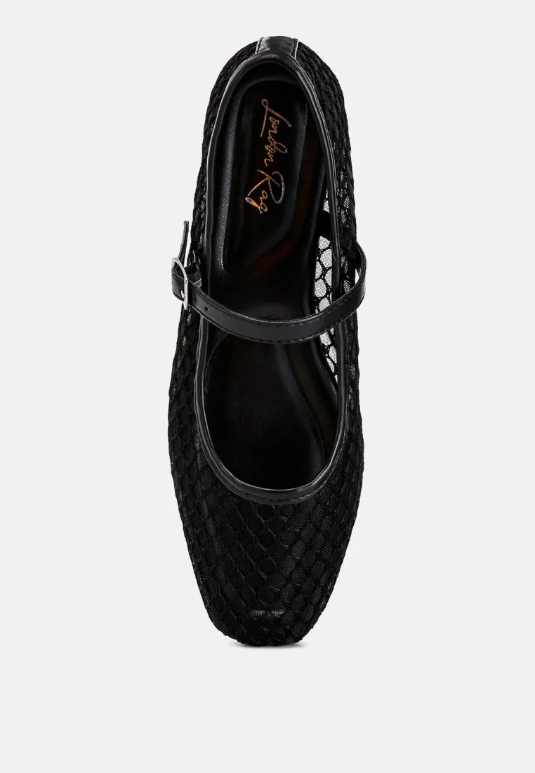 Mesh Mary Jane Flats By RUW