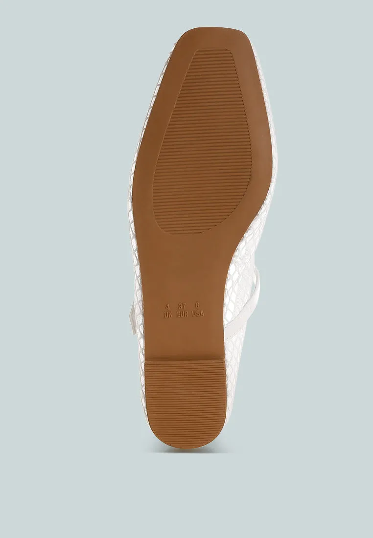 Mesh Mary Jane Flats By RUW