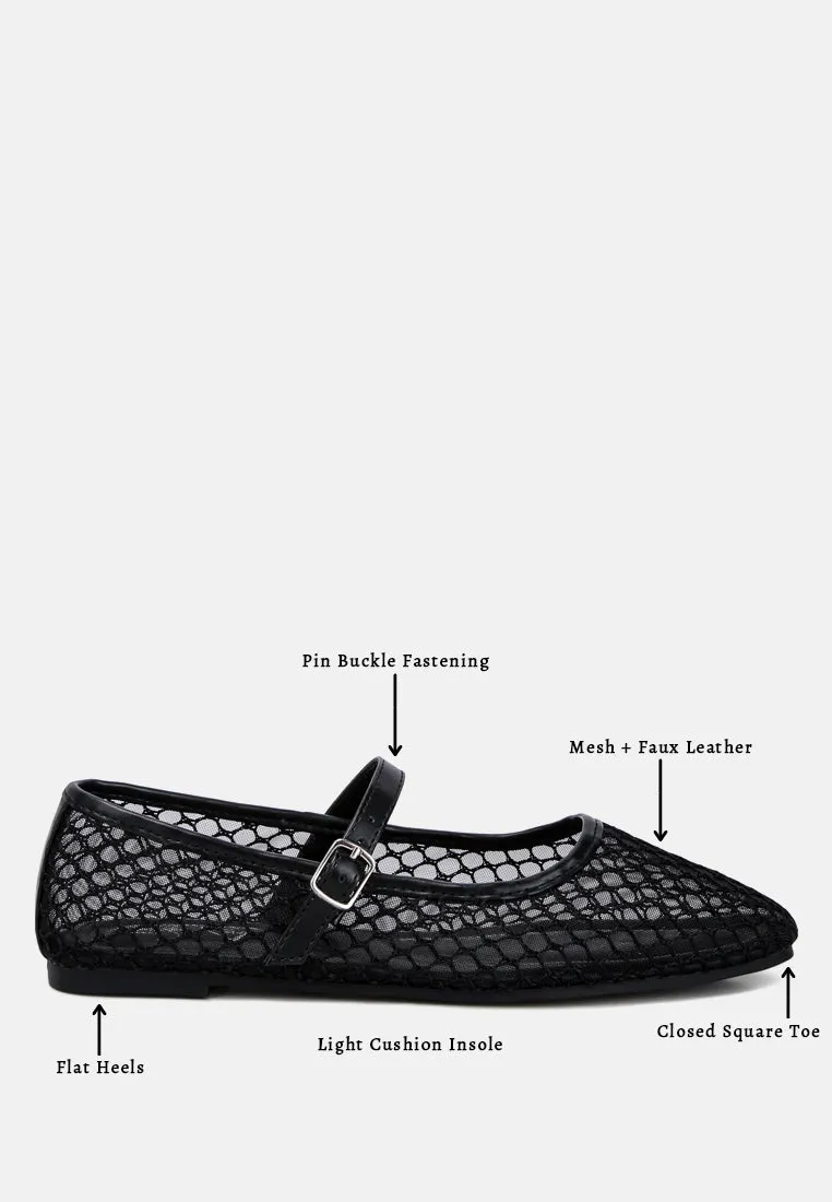 Mesh Mary Jane Flats By RUW