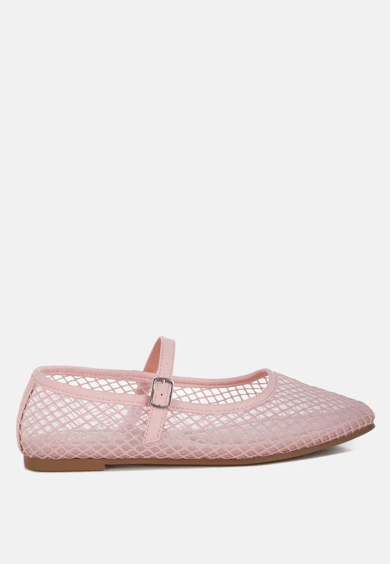 Mesh Mary Jane Flats By RUW